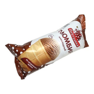 Мороженое Пестравка вафельный стакан пломбир шоколад 100г